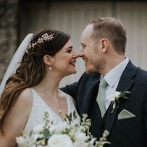 Graham & Sophie wedding photo at Stratton Court Barn